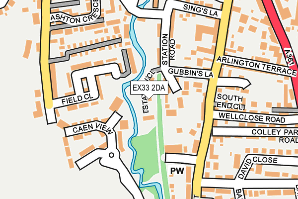 EX33 2DA map - OS OpenMap – Local (Ordnance Survey)