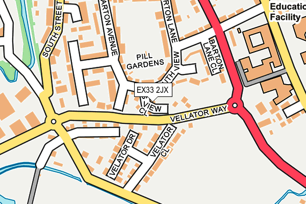 EX33 2JX map - OS OpenMap – Local (Ordnance Survey)