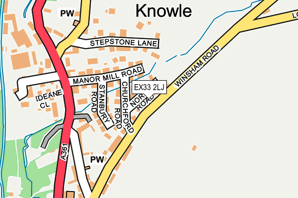 EX33 2LJ map - OS OpenMap – Local (Ordnance Survey)