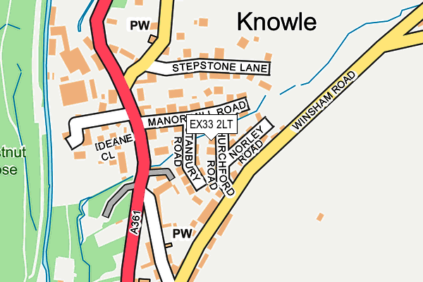 EX33 2LT map - OS OpenMap – Local (Ordnance Survey)