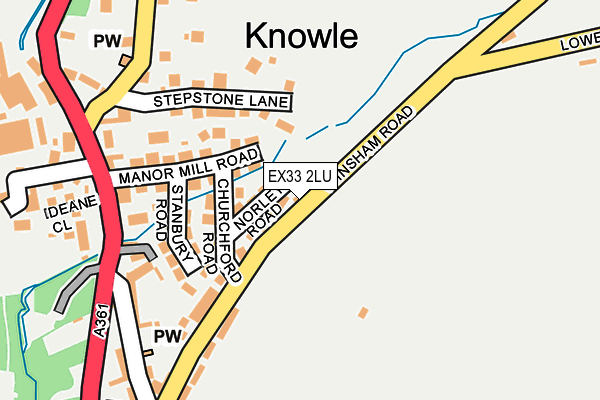 EX33 2LU map - OS OpenMap – Local (Ordnance Survey)