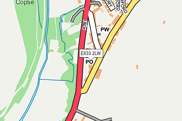 EX33 2LW map - OS OpenMap – Local (Ordnance Survey)