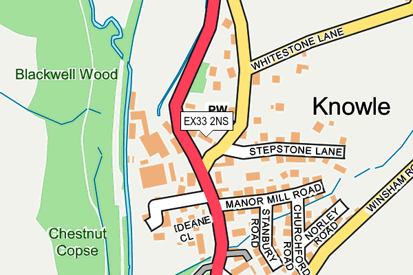 EX33 2NS map - OS OpenMap – Local (Ordnance Survey)
