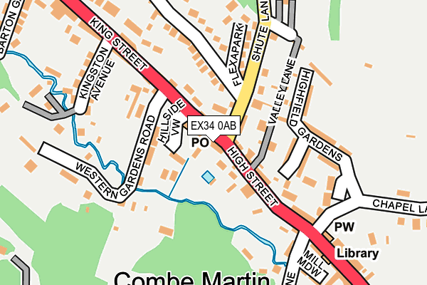 EX34 0AB map - OS OpenMap – Local (Ordnance Survey)