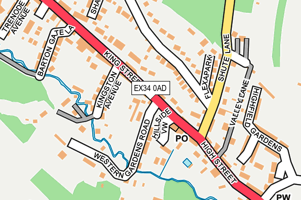 EX34 0AD map - OS OpenMap – Local (Ordnance Survey)