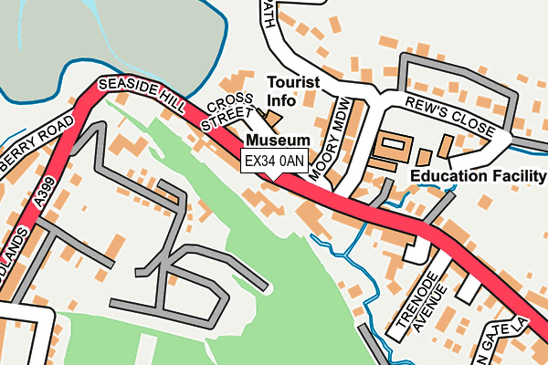 EX34 0AN map - OS OpenMap – Local (Ordnance Survey)