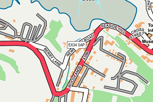 EX34 0AP map - OS OpenMap – Local (Ordnance Survey)