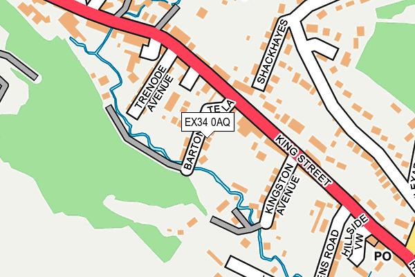 EX34 0AQ map - OS OpenMap – Local (Ordnance Survey)