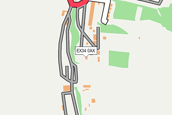 EX34 0AX map - OS OpenMap – Local (Ordnance Survey)