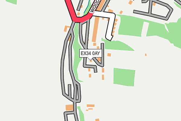 EX34 0AY map - OS OpenMap – Local (Ordnance Survey)