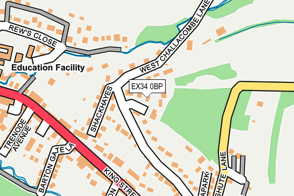 EX34 0BP map - OS OpenMap – Local (Ordnance Survey)