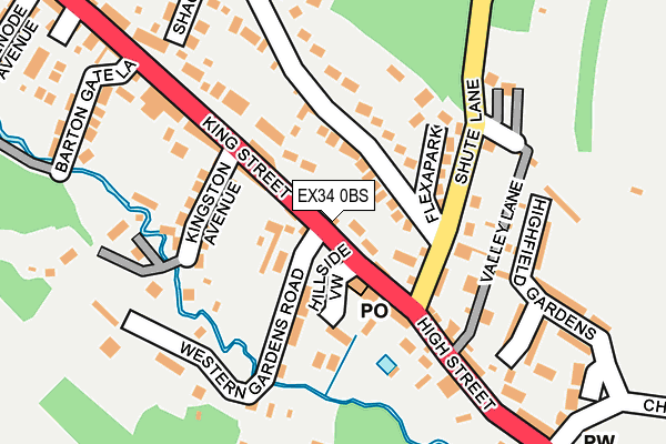 EX34 0BS map - OS OpenMap – Local (Ordnance Survey)