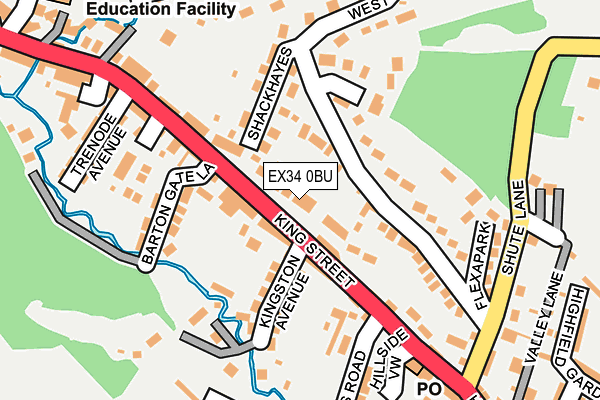 EX34 0BU map - OS OpenMap – Local (Ordnance Survey)