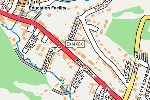 EX34 0BX map - OS OpenMap – Local (Ordnance Survey)