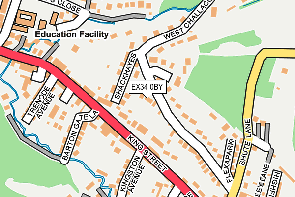 EX34 0BY map - OS OpenMap – Local (Ordnance Survey)