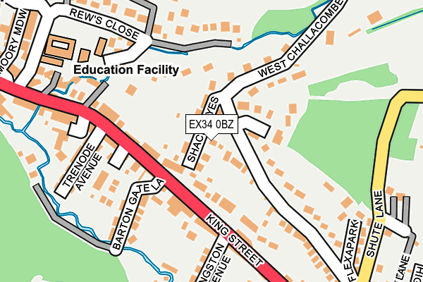 EX34 0BZ map - OS OpenMap – Local (Ordnance Survey)