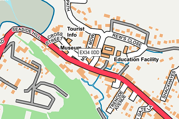 EX34 0DD map - OS OpenMap – Local (Ordnance Survey)