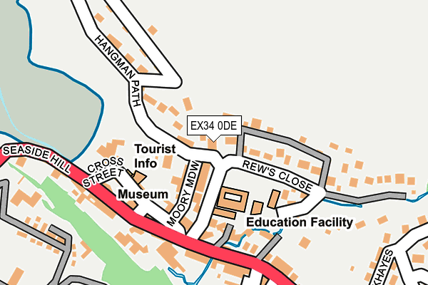 EX34 0DE map - OS OpenMap – Local (Ordnance Survey)