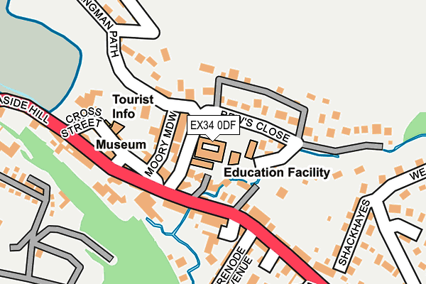 EX34 0DF map - OS OpenMap – Local (Ordnance Survey)