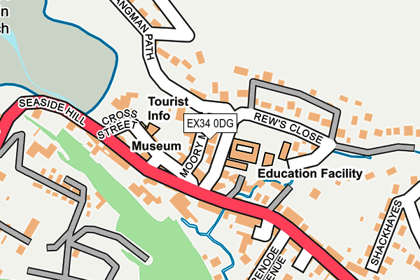 EX34 0DG map - OS OpenMap – Local (Ordnance Survey)