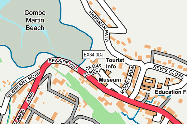 EX34 0DJ map - OS OpenMap – Local (Ordnance Survey)