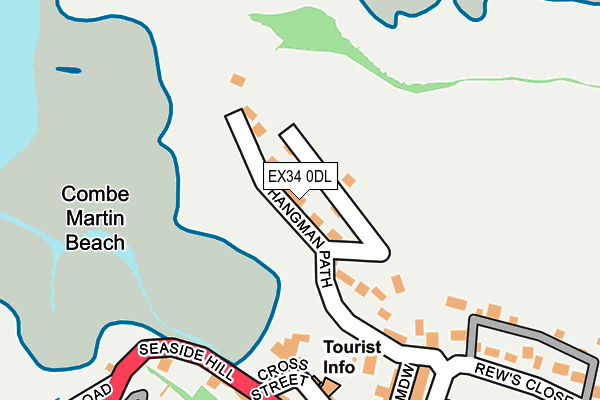 EX34 0DL map - OS OpenMap – Local (Ordnance Survey)