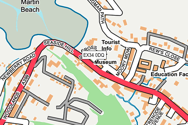 EX34 0DQ map - OS OpenMap – Local (Ordnance Survey)
