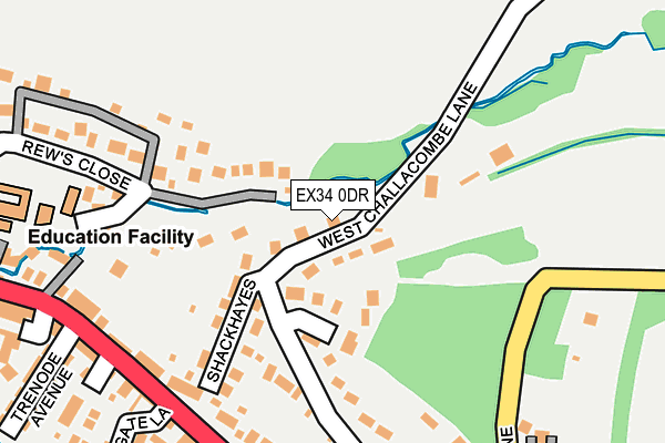 EX34 0DR map - OS OpenMap – Local (Ordnance Survey)