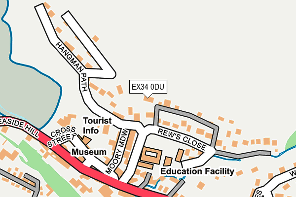 EX34 0DU map - OS OpenMap – Local (Ordnance Survey)