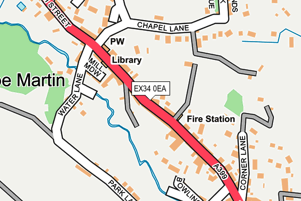 EX34 0EA map - OS OpenMap – Local (Ordnance Survey)