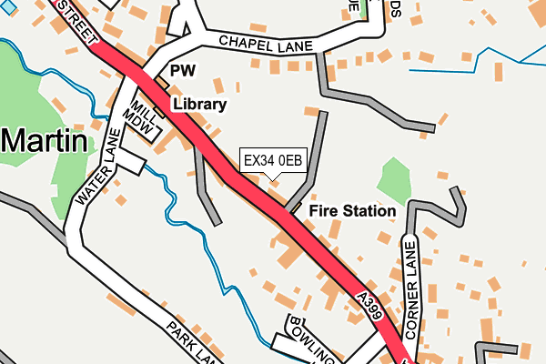 EX34 0EB map - OS OpenMap – Local (Ordnance Survey)