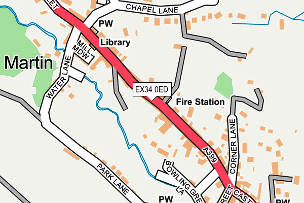 EX34 0ED map - OS OpenMap – Local (Ordnance Survey)