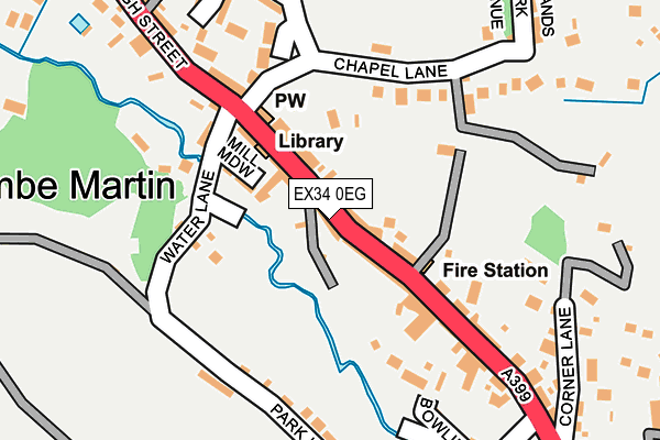 EX34 0EG map - OS OpenMap – Local (Ordnance Survey)