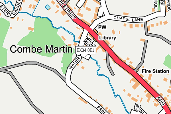 EX34 0EJ map - OS OpenMap – Local (Ordnance Survey)