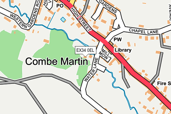 EX34 0EL map - OS OpenMap – Local (Ordnance Survey)