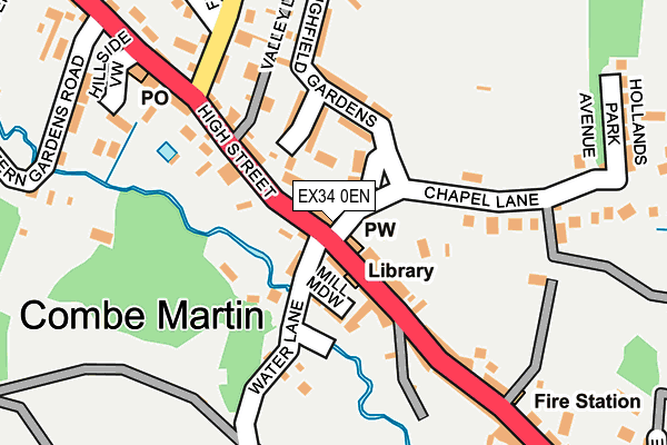 EX34 0EN map - OS OpenMap – Local (Ordnance Survey)