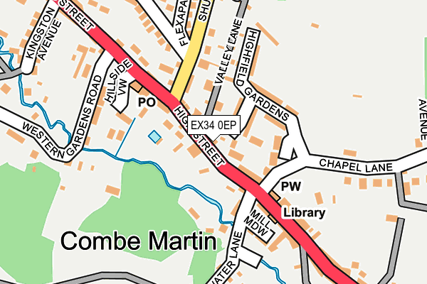 EX34 0EP map - OS OpenMap – Local (Ordnance Survey)