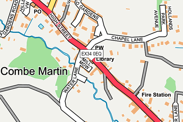 EX34 0EQ map - OS OpenMap – Local (Ordnance Survey)