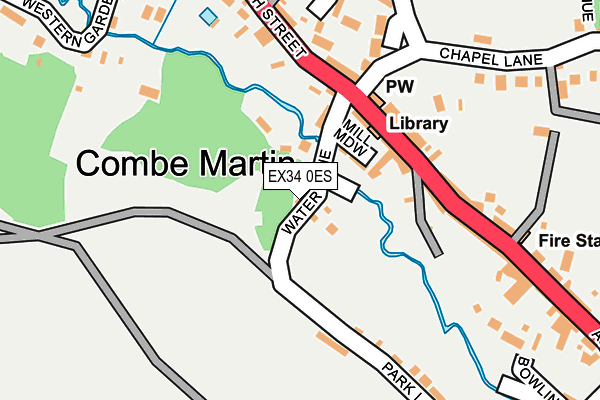 EX34 0ES map - OS OpenMap – Local (Ordnance Survey)