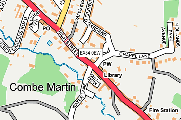 EX34 0EW map - OS OpenMap – Local (Ordnance Survey)