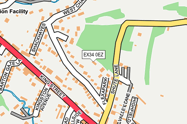 EX34 0EZ map - OS OpenMap – Local (Ordnance Survey)