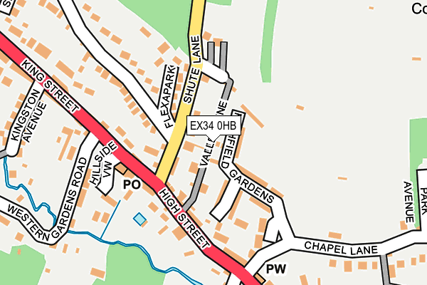 EX34 0HB map - OS OpenMap – Local (Ordnance Survey)