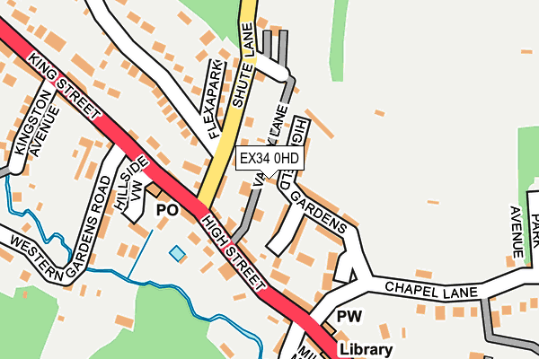 EX34 0HD map - OS OpenMap – Local (Ordnance Survey)