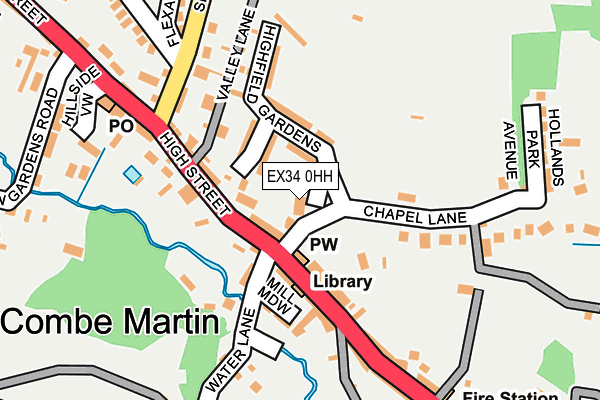 EX34 0HH map - OS OpenMap – Local (Ordnance Survey)