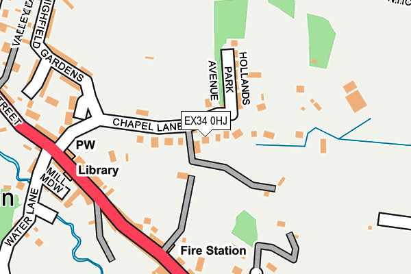 EX34 0HJ map - OS OpenMap – Local (Ordnance Survey)