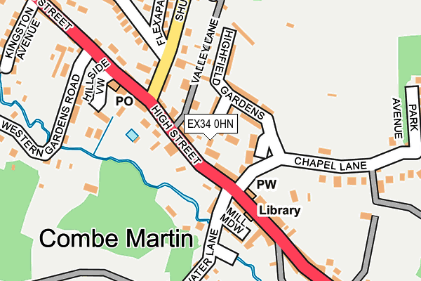 EX34 0HN map - OS OpenMap – Local (Ordnance Survey)