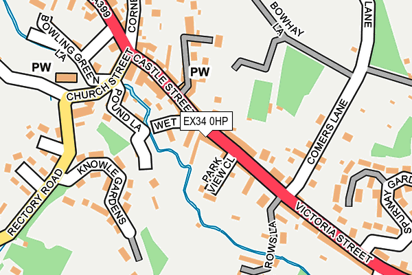 EX34 0HP map - OS OpenMap – Local (Ordnance Survey)