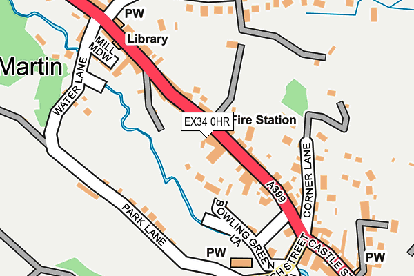 EX34 0HR map - OS OpenMap – Local (Ordnance Survey)