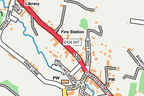 EX34 0HT map - OS OpenMap – Local (Ordnance Survey)