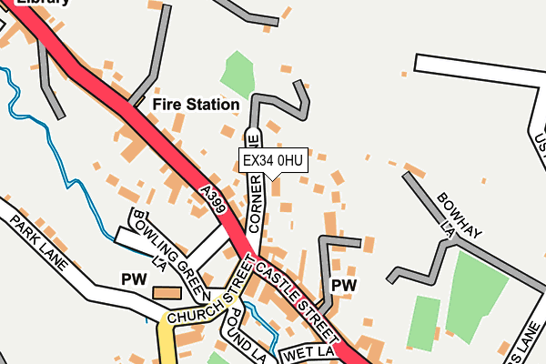 EX34 0HU map - OS OpenMap – Local (Ordnance Survey)